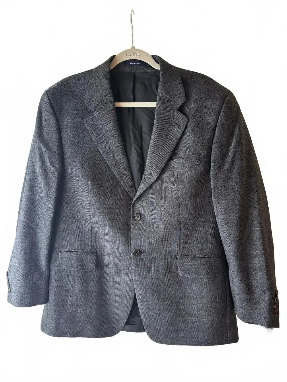 vintage 90s CHAPS RALPH LAUREN grey wool blazer SZ 42S